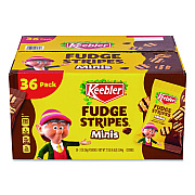 Keebler Mini Cookies, Fudge Stripes, 2 oz Pouch, 36/Box (22002517)