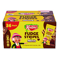 Keebler Mini Cookies, Fudge Stripes, 2 oz Pouch, 36/Box (22002517)