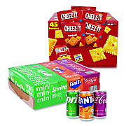 Coca-Cola Soda Mini Variety and Cheez-It Combo Pack, (30) 7.5 oz Cans Assorted Flavors, (45) 1.5 oz Pouch Original Cheez-It/Bundle (60004171)