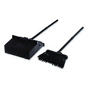 Carlisle Duo-Pan Upright Dust Pan and Broom, 11.8w x 36h, 24.5" Handle, Plastic, Black (36141503)