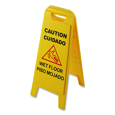 Carlisle Wet Floor Sign (English/Spanish), 11 x 25 x 25, Yellow (3690000)
