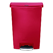 Rubbermaid Commercial Slim Jim Streamline Resin Step-On Container, 24 gal, Resin, Red (1883570)