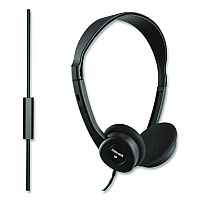 Maxell HP100 Headphone with Mic, Black (199845)