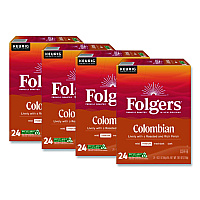 Folgers 100% Colombian Coffee K-Cups, 24/Box, 4 Boxes/Carton (6659CT)