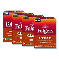 Folgers 100% Colombian Coffee K-Cups, 24/Box, 4 Boxes/Carton (6659CT)
