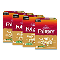 Folgers French Vanilla Coffee K-Cups, French Vanilla, 24/Box, 4 Boxes/Carton (6661CT)
