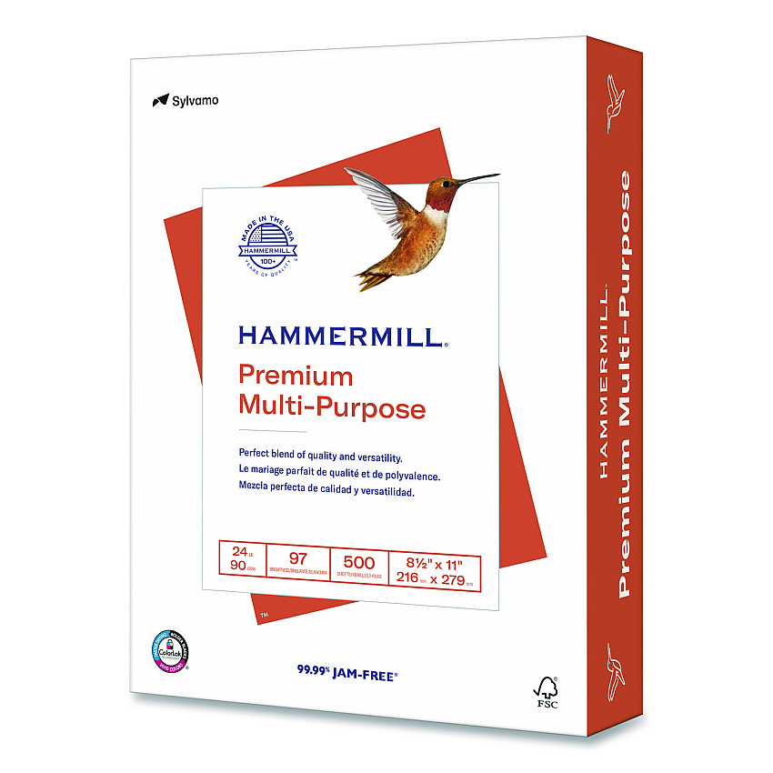 Hammermill Premium Multipurpose Print Paper, 97 Bright, 24 lb Bond Weight, 8.5 x 11, White, 500/Ream (105810RM)