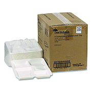 Pactiv Evergreen Compostable Fiber Blend School Lunch Tray, 10 x 8 x 1, White, 240/Carton (MC58000SBB)