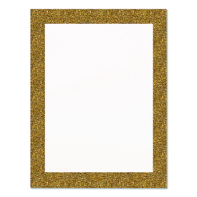 Royal Brites Glitter Poster Board, 22" x 28", Heavyweight, White with Gold Border, 25/Pack (24448M)