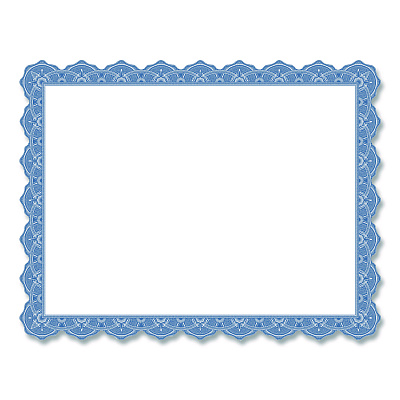 Geographics Award Certificates, 8.5 x 11, White with Braided Blue Border, 25/Pack (40725OD)