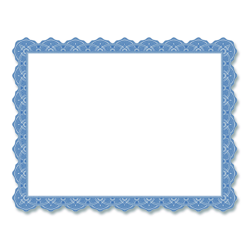 Geographics Award Certificates, 8.5 x 11, White with Braided Blue Border, 25/Pack (40725OD)