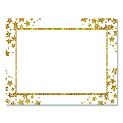 Geographics Award Certificates, 8.5 x 11, White with Gold/White Star Border, 25/Pack (49951)