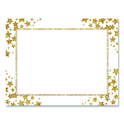 Geographics Award Certificates, 8.5 x 11, White with Gold/White Star Border, 25/Pack (49951)