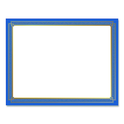 Geographics Tree Free Award Certificates, 8.5 x 11, White with Elegant Blue/Gold Border, 15/Pack (49949)