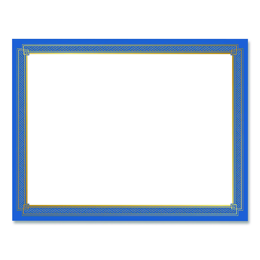 Geographics Tree Free Award Certificates, 8.5 x 11, White with Elegant Blue/Gold Border, 15/Pack (49949)