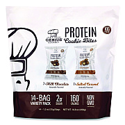 Genius Gourmet Protein Cookie Bites Variety Pack, Salted Caramel and Milk Chocolate, 1.2 oz Bag, 14/Box (22002521)