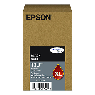 Epson T13U120 (T13U) DURABrite Pro High-Yield Ink, 5,800 Page-Yield, Black