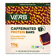 VERB Energy Caffeinated Protein Bar, Chocolate Chip Peanut Butter, 1.8 oz Bar, 12/Box (22002522)