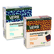 VERB Energy Caffeinated Protein Bar, Chocolate Chip Peanut Butter and Oatmeal Chocolate Chip, 1.8 oz Bar, 24/Box (60004177)