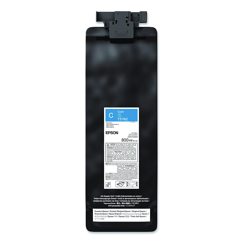 Epson T51N220 (T51N) UltraChrome GS3 Eco-Solvent Ink, 800 mL, Cyan