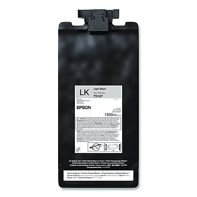 Epson T51U720 (T51U) UltraChrome GS3 Eco-Solvent Ink, 1.5 L, Light Black