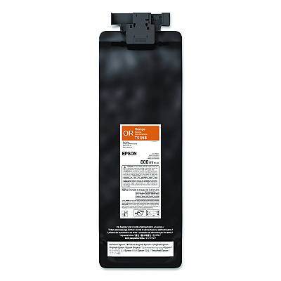 Epson T51N820 (T51N) UltraChrome GS3 Eco-Solvent Ink, 800 mL, Orange