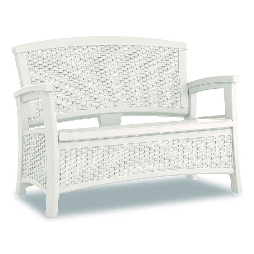 Suncast Elements Loveseat with Storage, 47" x 29.75" x 35.5", Ice Cube (BMWB5000CB)