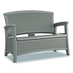 Suncast Elements Loveseat with Storage, 47" x 29.75" x 35.5", Dove Gray (BMWB5000DG)
