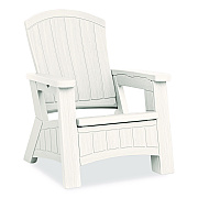 Suncast Adirondack Chair with Storage, Supports Up to 375 lb, 14.5" Seat Height, 30" x 32.5" x 38.5", Ice Cube (BMAC1000CB)