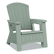 Suncast Adirondack Chair with Storage, Supports Up to 375 lb, 14.5" Seat Height, 30" x 32.5" x 38.5", Dove Gray (BMAC1000DG)