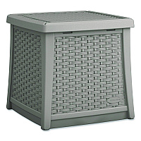 Suncast Elements End Table with Storage, Square, 18.75w x 18.75d x 18h, Dove Gray Top, Dove Gray Base (BMDB1310DG)