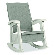 Suncast Rocking Chair with Storage, Supports Up to 375 lb, 17.25" Seat Height, 29.75" x 35" x 40.5", Dove Gray/Ice Cube (BMRC1020)