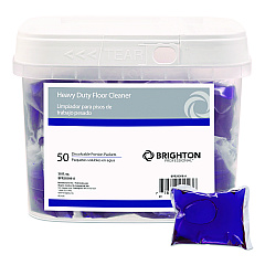 Brighton Professional Dissolvable Floor Cleaner Packets, Heavy Duty, Fresh Citrus Scent, 38 oz, 50/Pack (BPR28368B)