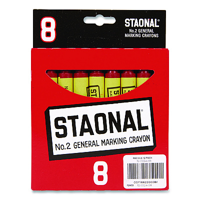 Crayola Staonal Marking Crayons, 0.56" x 5", Red, 8/Box (520002038)