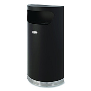Suncast Commercial Half Round Metal Trash Can, 9 gal, Steel, Black (MTCRES901BK)