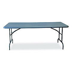 AbilityOne 7105017246807, SKILCRAFT Rectangular Folding Table, 72w x 30d x 29h, Charcoal Gray Top, Gray Base/Legs
