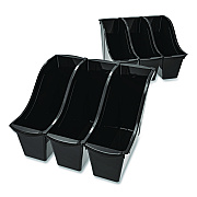 Storex Small Book Bin, 1.5 gal, 4.5" x 11.75" x 8.5", Black, 6/Pack (70123E06C)
