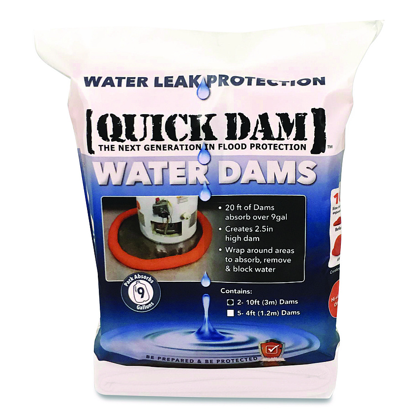 Quick Dam Water Dams, 2.5" x 10 ft x 2.5", 2/Pack (WUB2102)