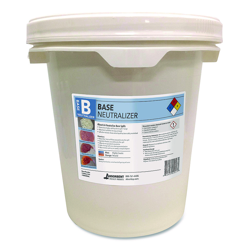 Quick Dam Base Neutralizer, 0.02 L to 4.5 L per 2 lbs of Powder, 5 gal Pail (BASEPAIL)