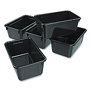Storex Cubby Bin, Neutral Tones, 1.8 gal, 7.8" x 12.09" x 5.18", Black, 5/Pack (62466E05C)