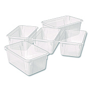 Storex Cubby Bin, 1.8 gal, 7.8" x 12.09" x 5.18", Translucent, 5/Pack (62461U05C)