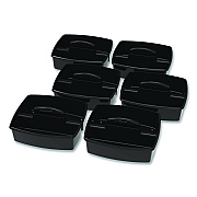 Storex Large Caddy, 13 x 11 x 6.38, Black, 6/Pack (00973E06C)