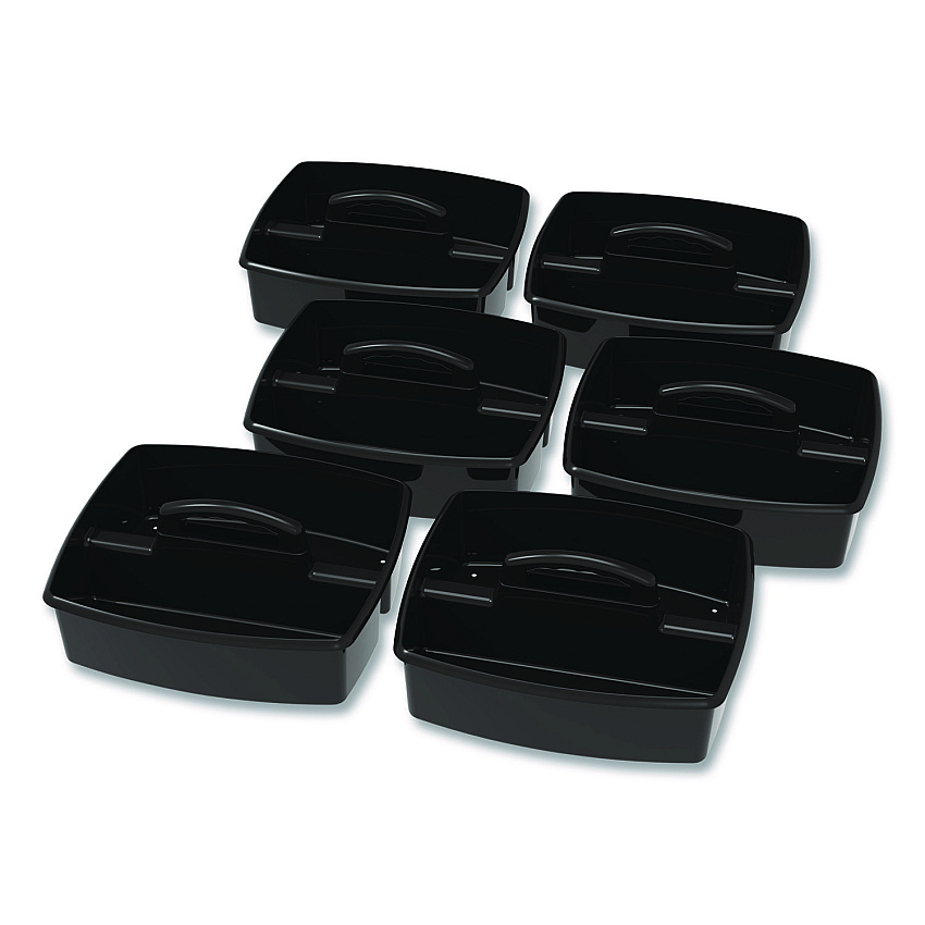 Storex Large Caddy, 13 x 11 x 6.38, Black, 6/Pack (00973E06C)