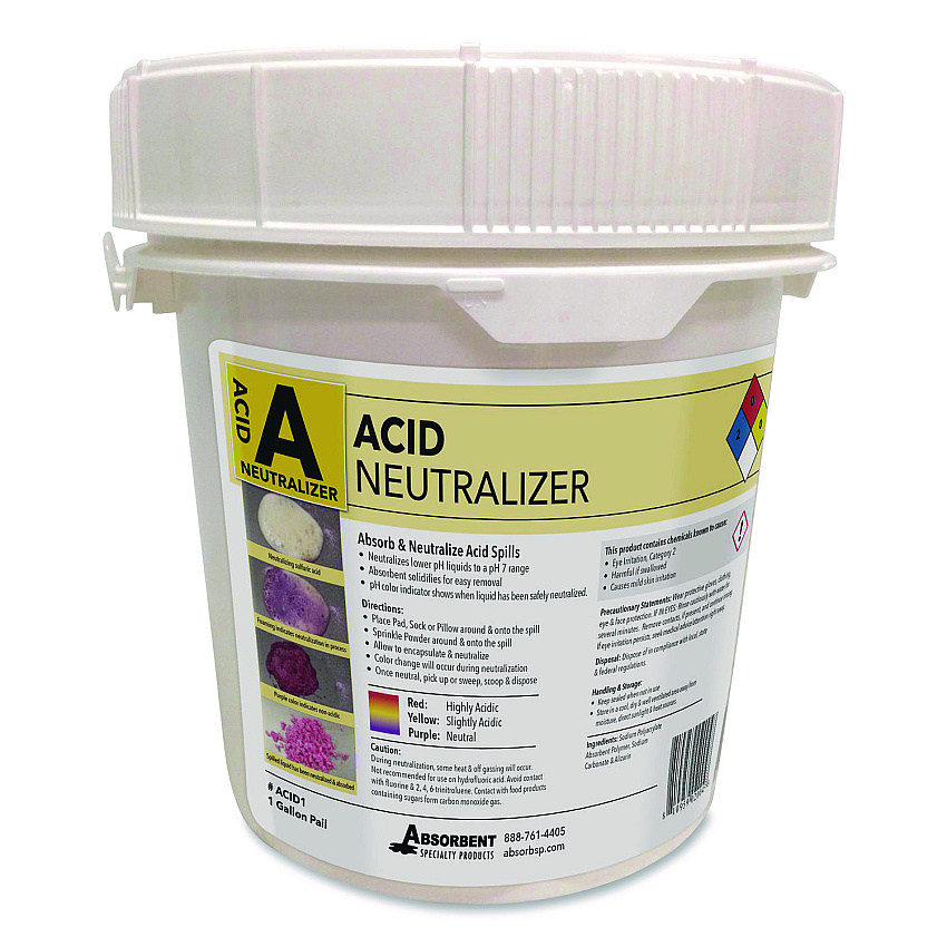 Quick Dam Acid Neutralizer, 2.42 to 12.02 L, 1 gal Bottle (ACID1)