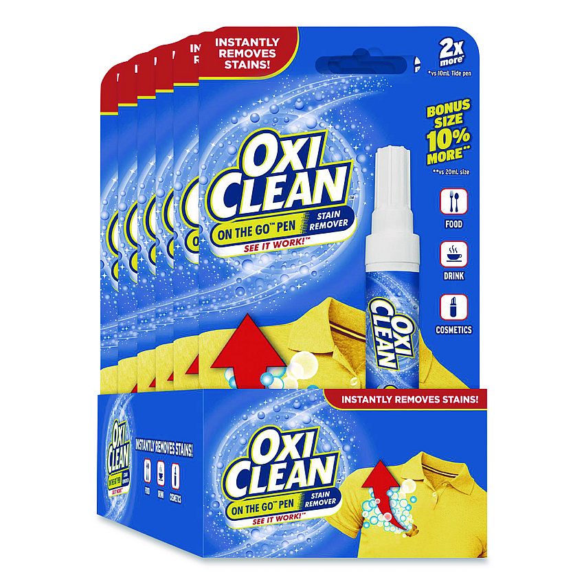 OxiClean On-the-Go Pen Stain Remover, Bonus Size, 22 mL, 6/Pack (8057523564CT)
