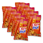 Chex Mix Snacks, Cheddar, 4.5 oz Bag, 8/Carton (SN21553)