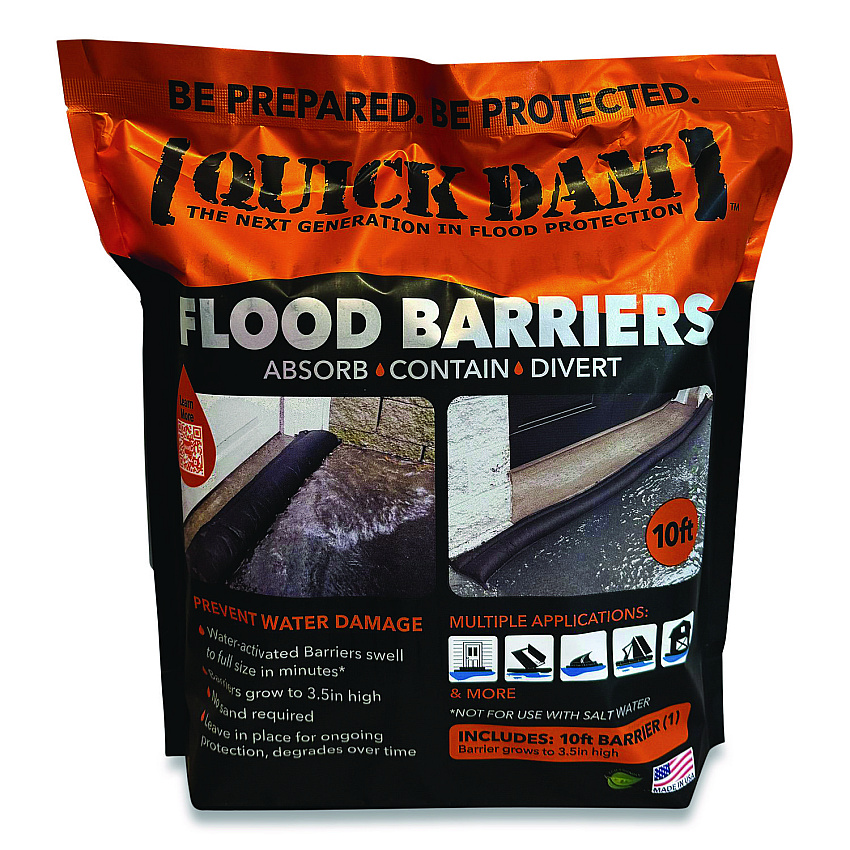 Quick Dam Flood Barriers, 6" x 10 ft x, 3.5", 1 Barrier (QD6101ES)