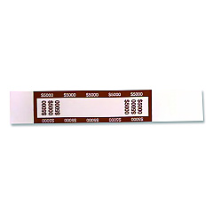 CONTROLTEK Currency Straps, $5,000, Self-Adhesive, 1,000/Pack (560022)