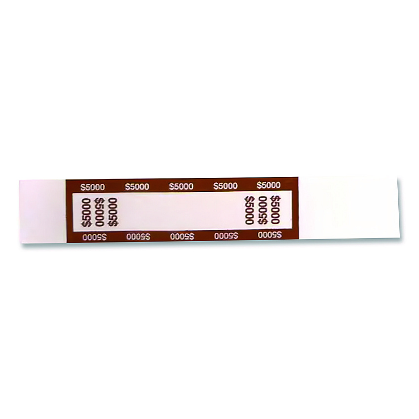 CONTROLTEK Currency Straps, $5,000, Self-Adhesive, 1,000/Pack (560022)