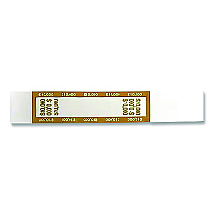 CONTROLTEK Currency Straps, $10,000, Self-Adhesive, 1,000/Pack (560023)